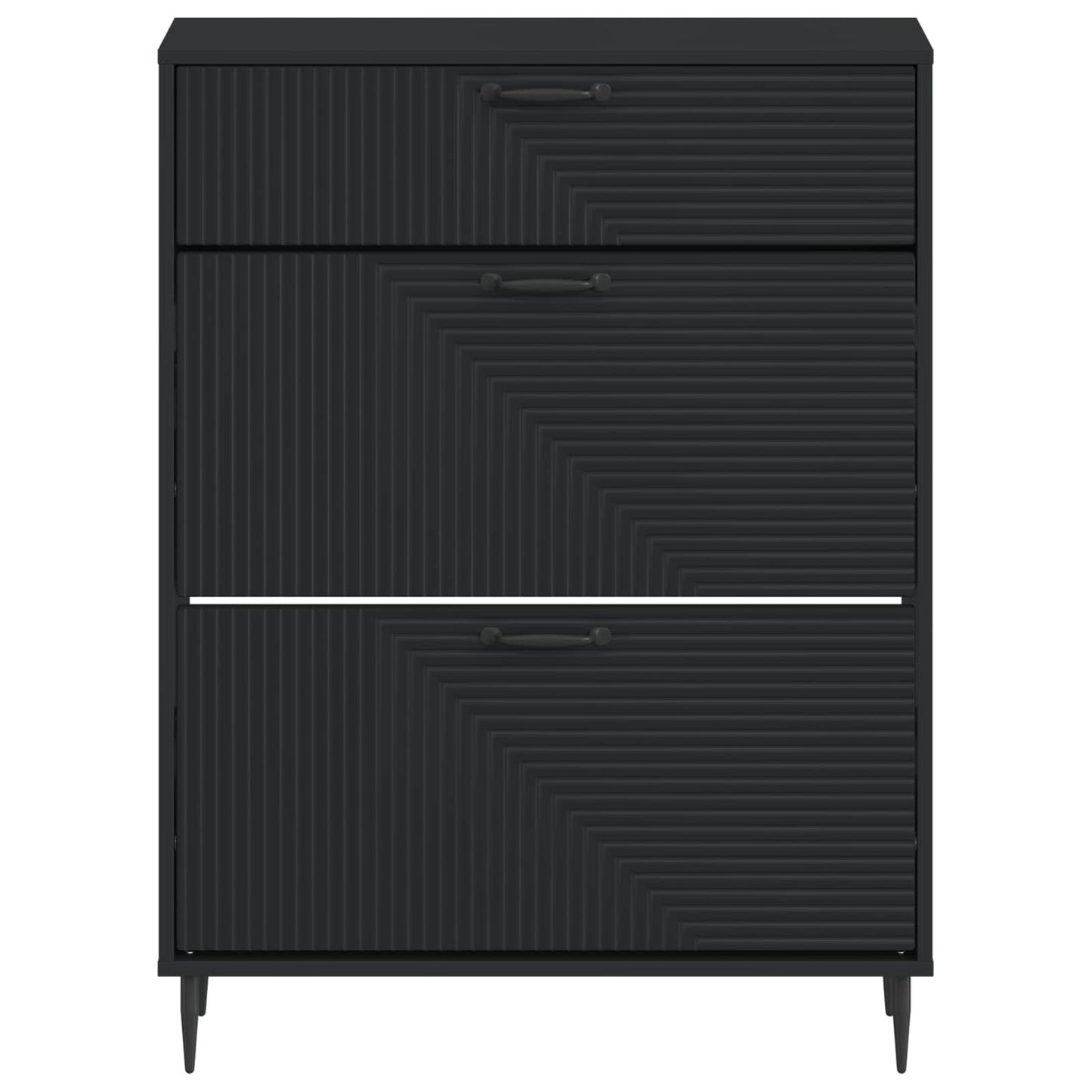 vidaXL Shoe Cabinet HAARLEM 78 x 24 x 103 cm Engineered Wood Black