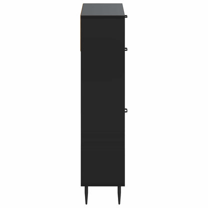 vidaXL Shoe Cabinet HAARLEM 78 x 24 x 103 cm Engineered Wood Black