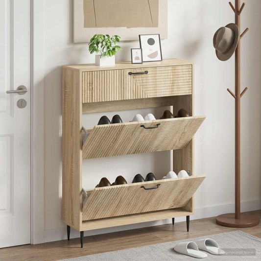 vidaXL Shoe Cabinet HAARLEM 78 x 24 x 103 cm Engineered Wood