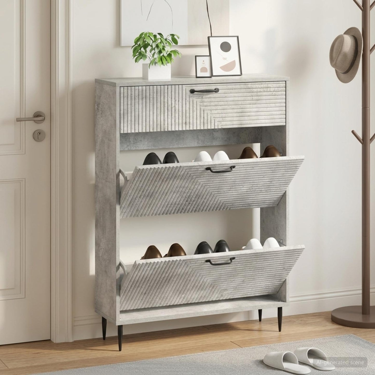 vidaXL Shoe Cabinet HAARLEM 78 x 24 x 103 cm Engineered Wood
