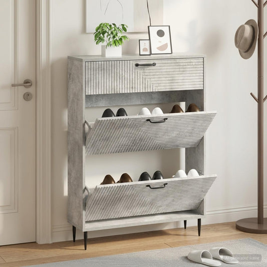 vidaXL Shoe Cabinet HAARLEM 78 x 24 x 103 cm Engineered Wood