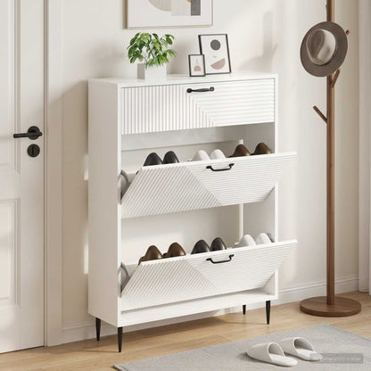 vidaXL Shoe Cabinet HAARLEM 78 x 24 x 103 cm Engineered Wood
