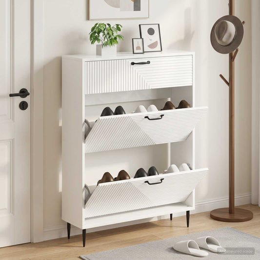 vidaXL Shoe Cabinet HAARLEM 78 x 24 x 103 cm Engineered Wood