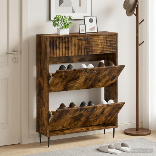 vidaXL Shoe Cabinet HAARLEM 78 x 24 x 103 cm Engineered Wood