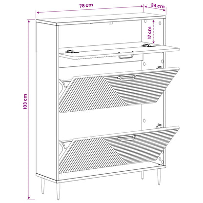 vidaXL Shoe Cabinet HAARLEM 78 x 24 x 103 cm Engineered Wood