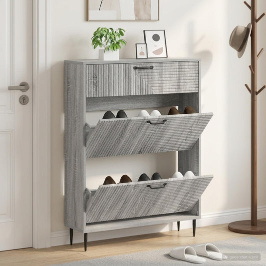 vidaXL Shoe Cabinet HAARLEM 78 x 24 x 103 cm Engineered Wood