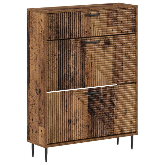 vidaXL Shoe Cabinet HAARLEM 78 x 24 x 103 cm Engineered Wood Old Wood