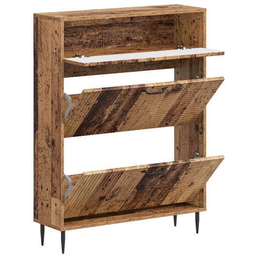 vidaXL Shoe Cabinet HAARLEM 78 x 24 x 103 cm Engineered Wood Old Wood