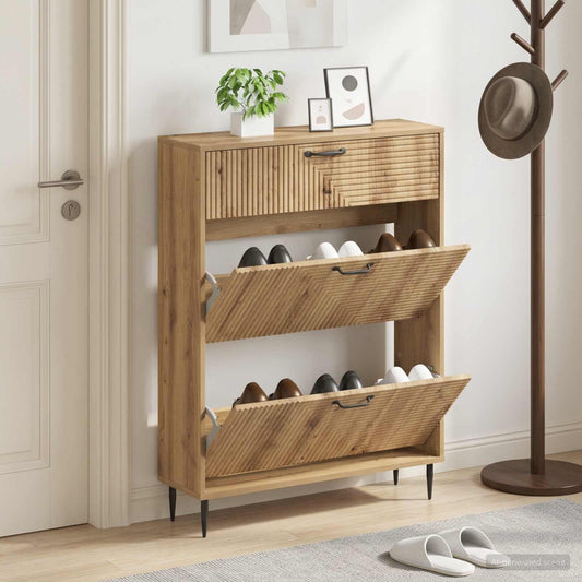 vidaXL Shoe Cabinet HAARLEM 78 x 24 x 103 cm Engineered Wood