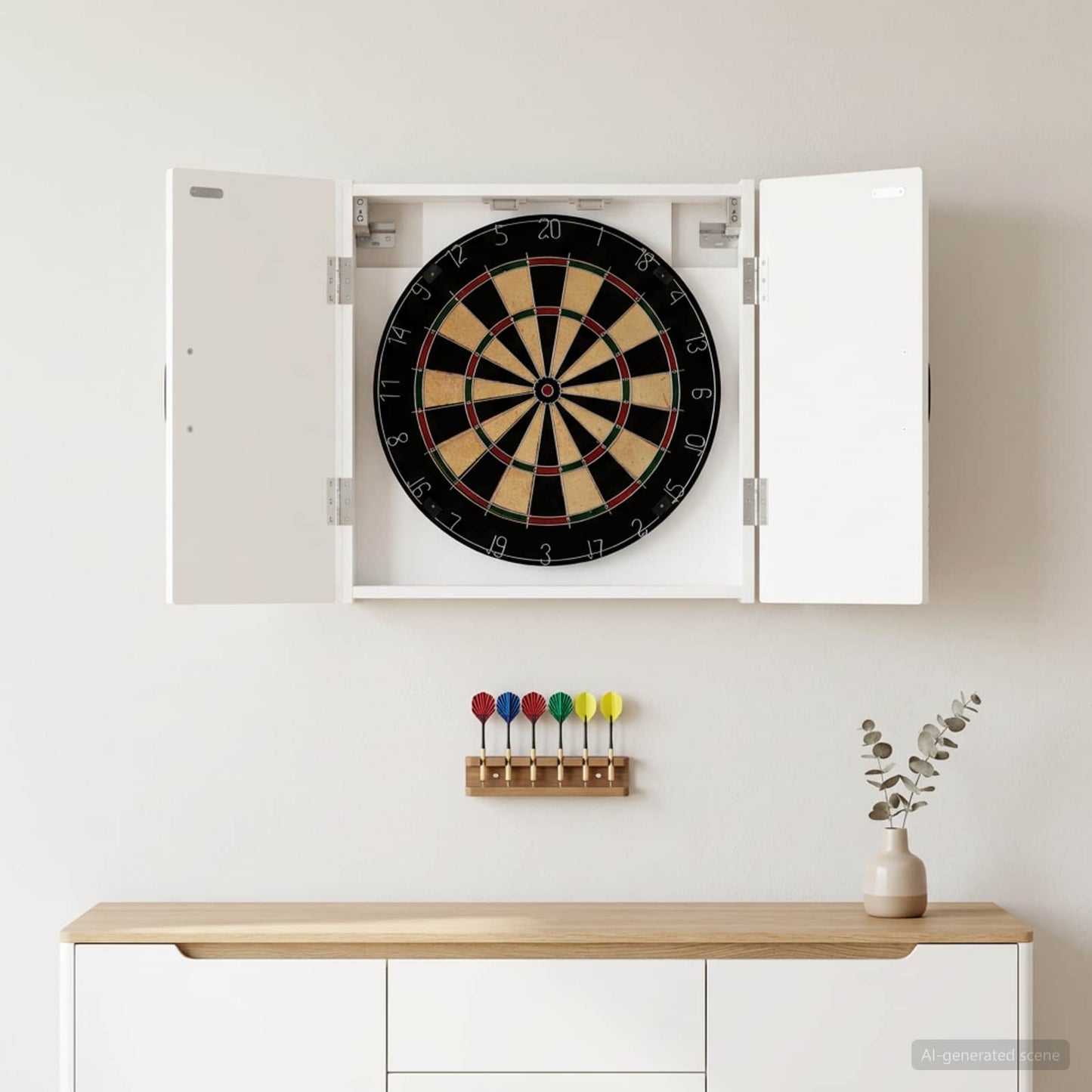 vidaXL Dartboard Cabinet HOORN White 52.5 x 10.5 x 53.5 cm
