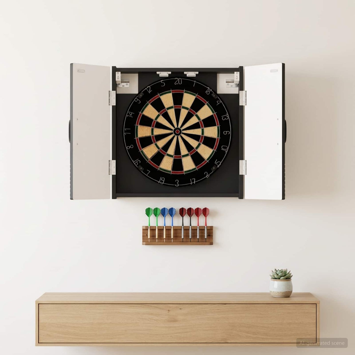 vidaXL Dartboard Cabinet HOORN Black 52.5 x 10.5 x 53.5 cm