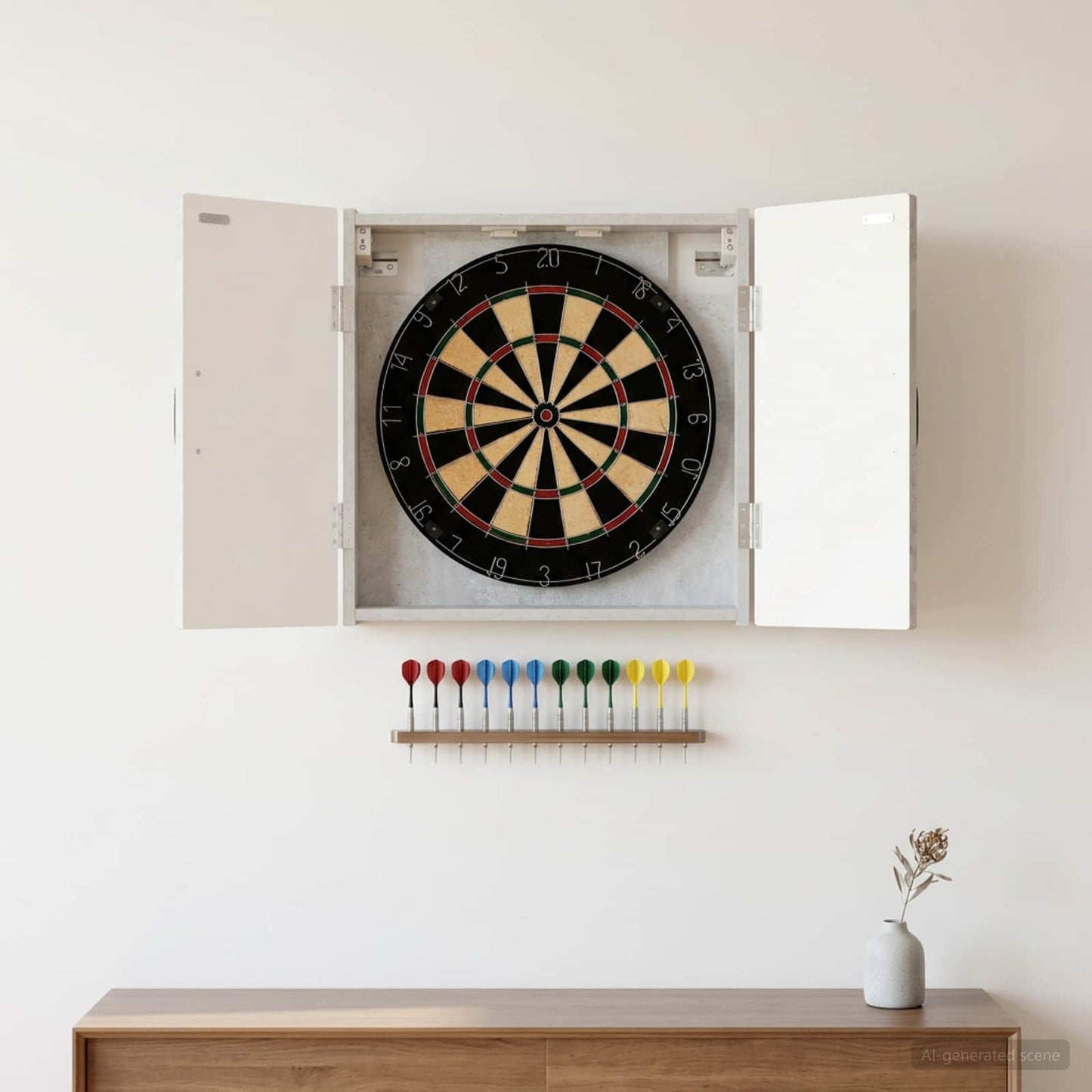 vidaXL Dartboard Cabinet HOORN Concrete Grey 52.5 x 10.5 x 53.5 cm