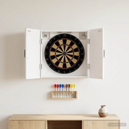 vidaXL Dartboard Cabinet UTRECHT High Gloss White Engineered Wood