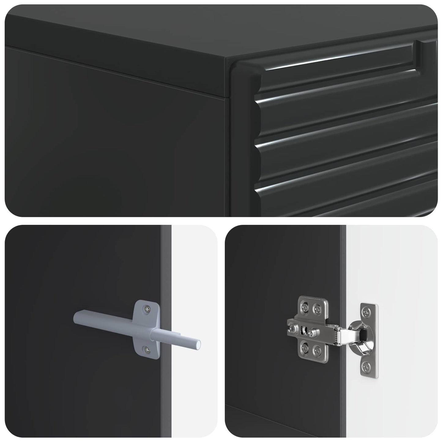 vidaXL TV Cabinet Black Engineered Wood