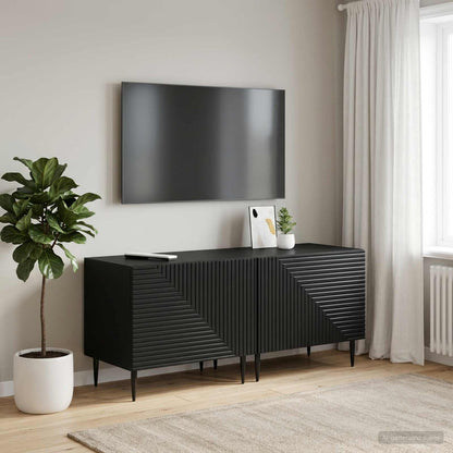 vidaXL TV Cabinet Black Engineered Wood
