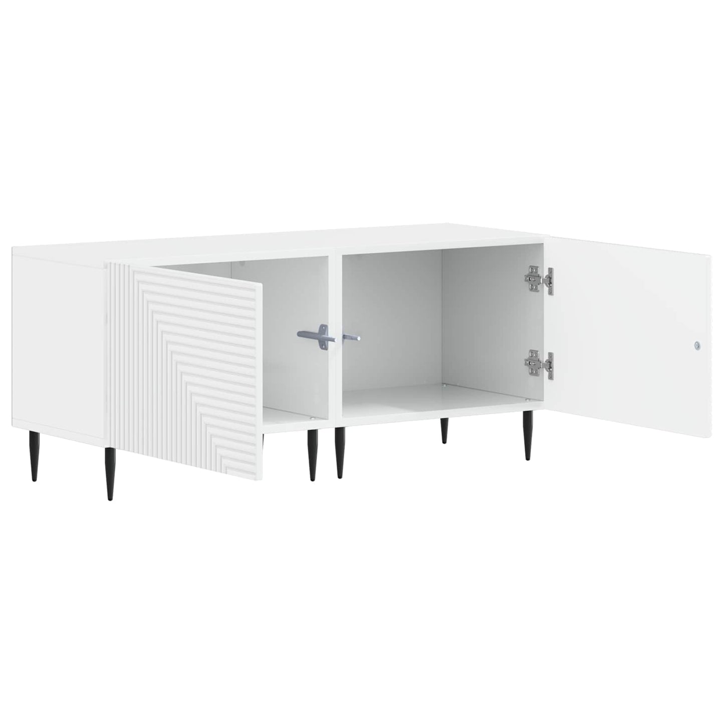 vidaXL TV Cabinet High Gloss White Engineered Wood