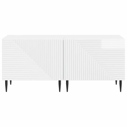 vidaXL TV Cabinet High Gloss White Engineered Wood