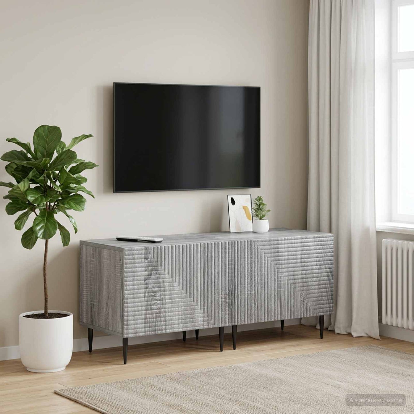 vidaXL TV Cabinet Grey Sonoma Engineered Wood