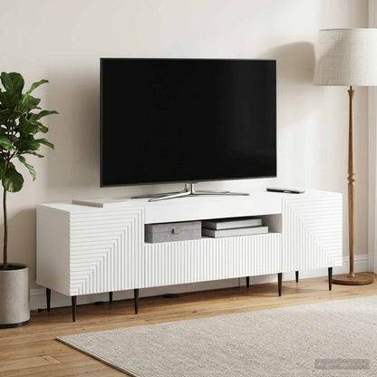 vidaXL LED TV Cabinet White Engineered Wood