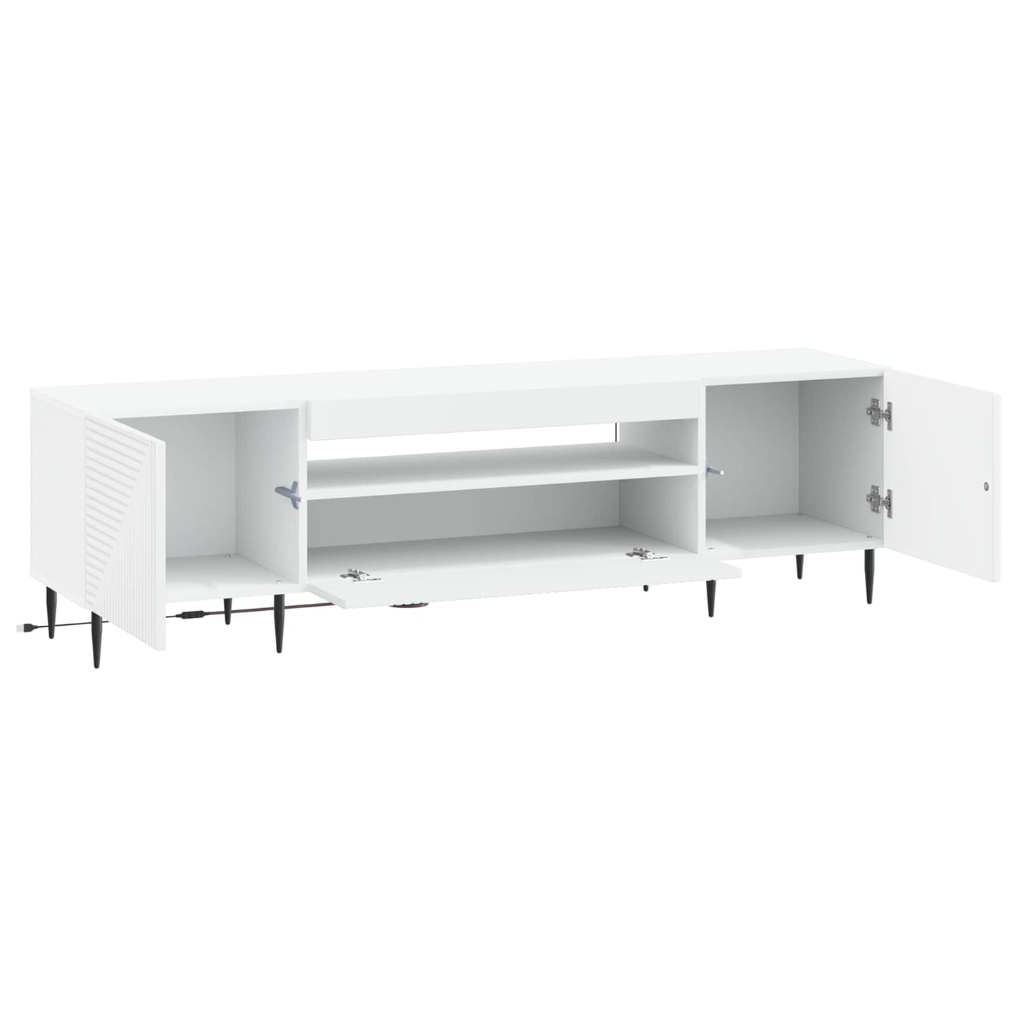 vidaXL LED TV Cabinet White Engineered Wood