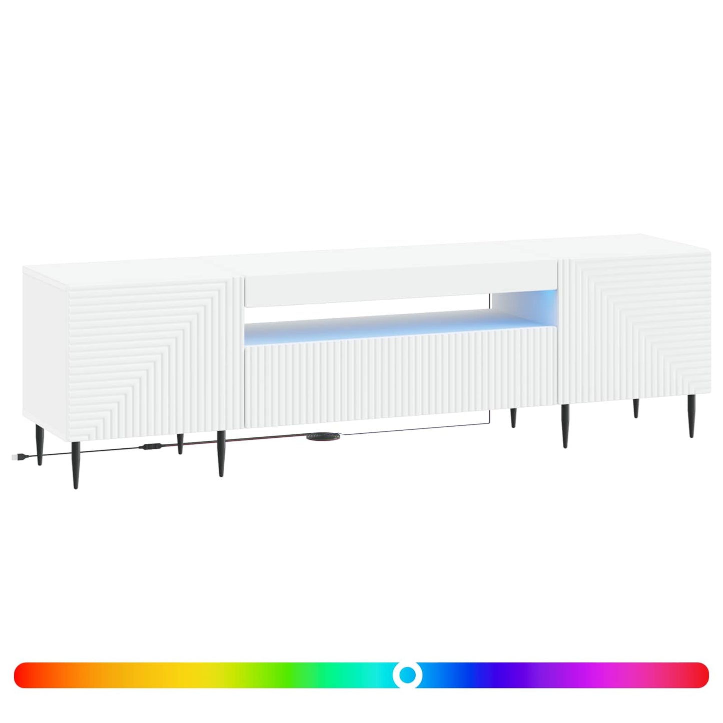 vidaXL LED TV Cabinet White Engineered Wood