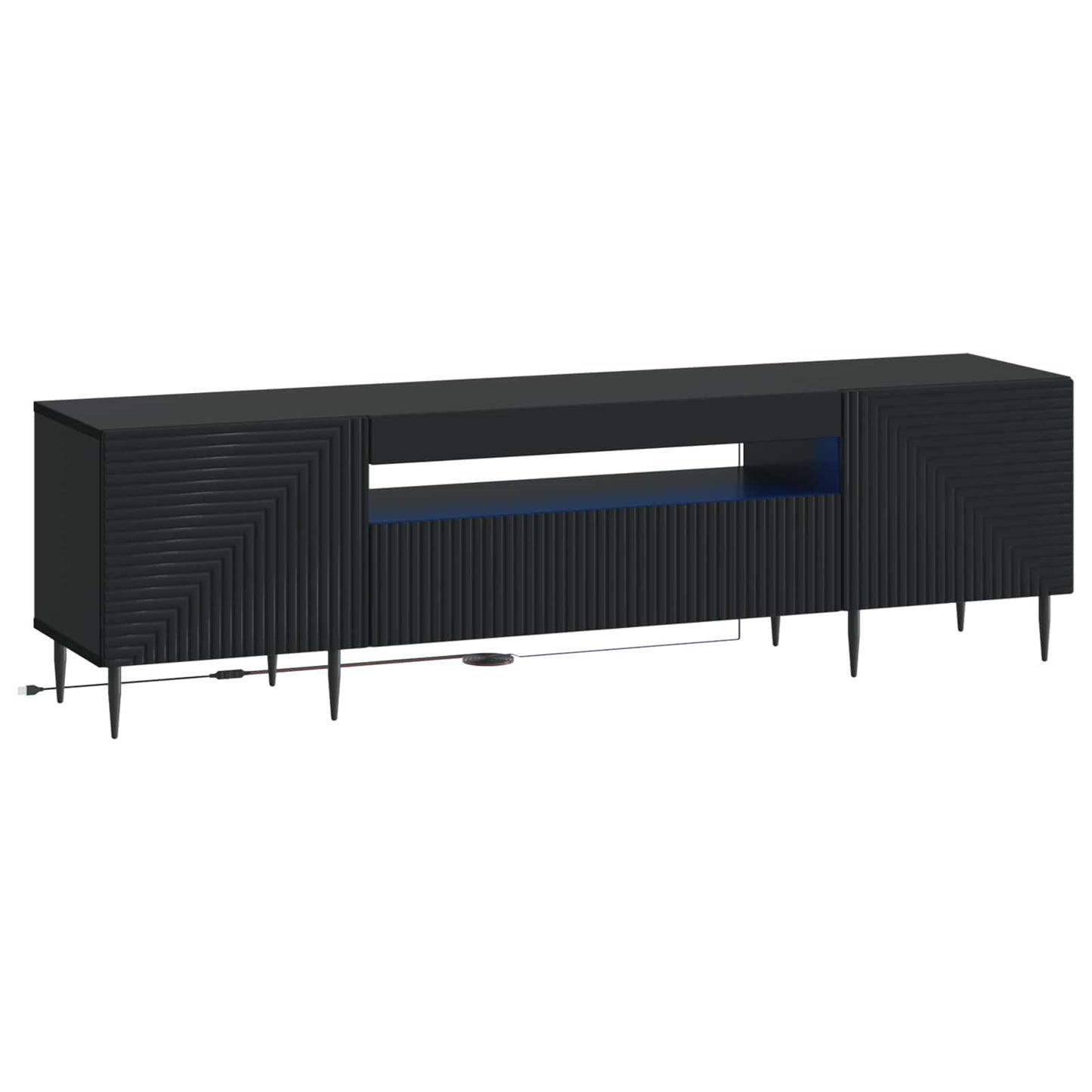 vidaXL LED TV Cabinet Black Engineered Wood