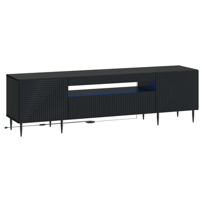 vidaXL LED TV Cabinet Black Engineered Wood
