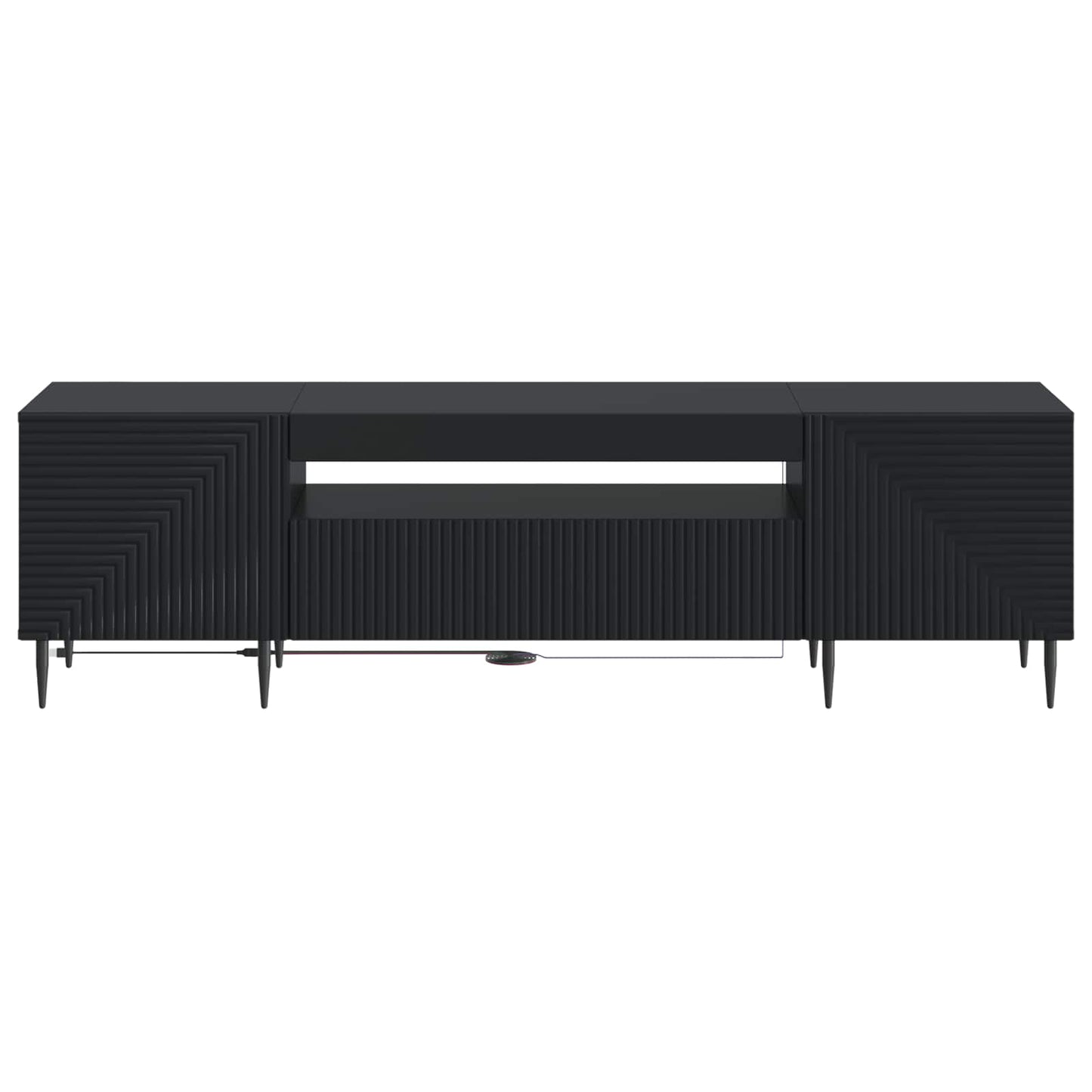 vidaXL LED TV Cabinet Black Engineered Wood
