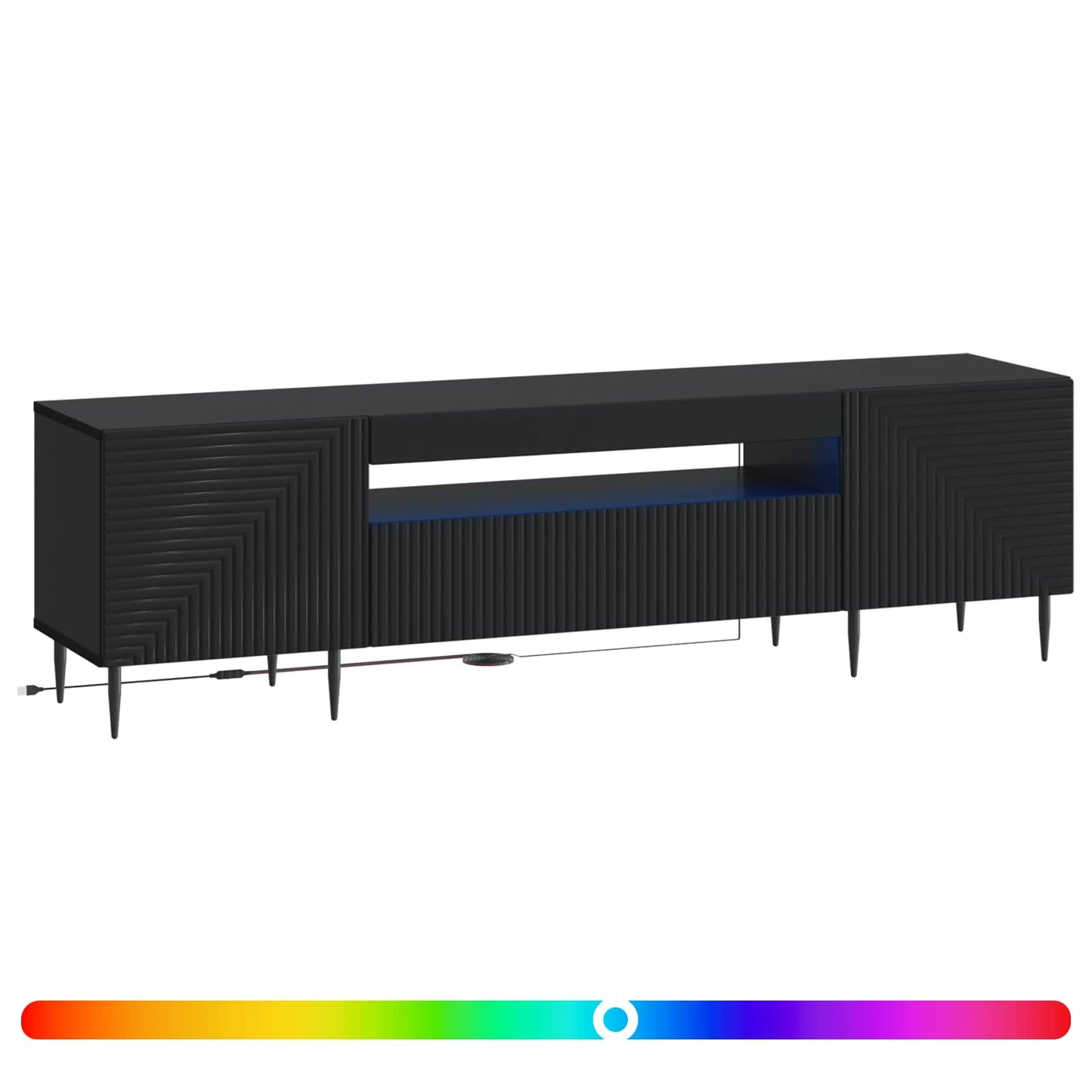 vidaXL LED TV Cabinet Black Engineered Wood