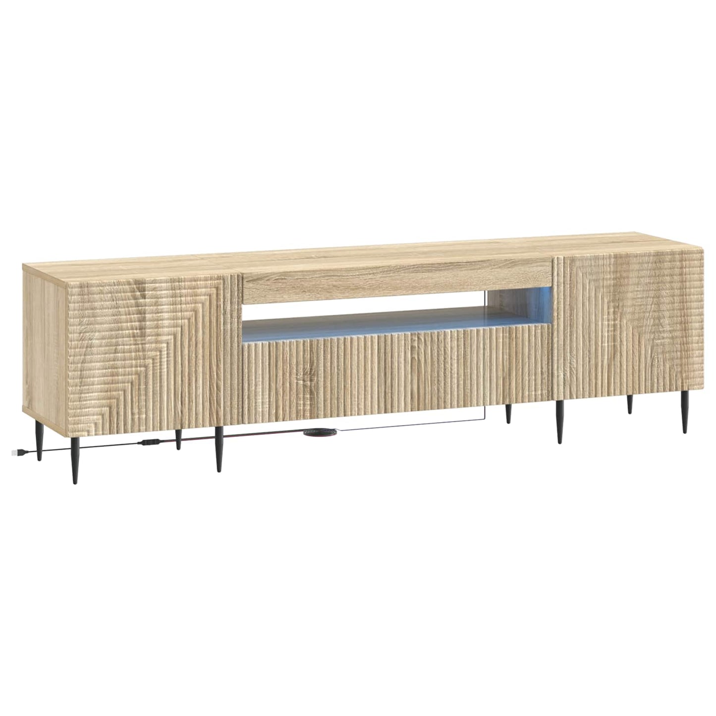 vidaXL LED TV Cabinet Sonoma Oak Engineered Wood