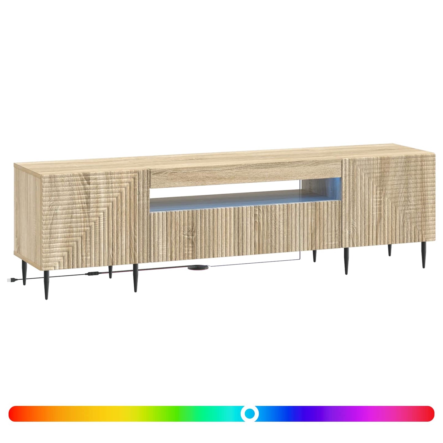 vidaXL LED TV Cabinet Sonoma Oak Engineered Wood