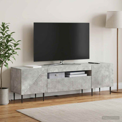 vidaXL LED TV Cabinet Concrete Grey Engineered Wood