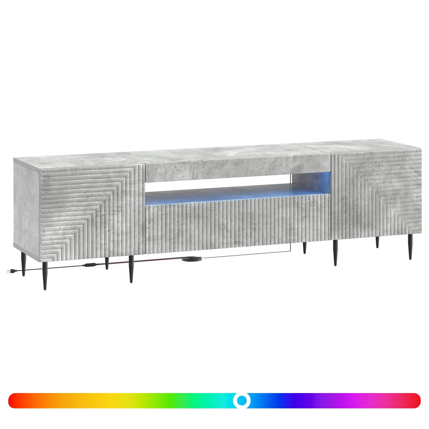 vidaXL LED TV Cabinet Concrete Grey Engineered Wood