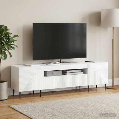 vidaXL LED TV Cabinet High Gloss White Engineered Wood