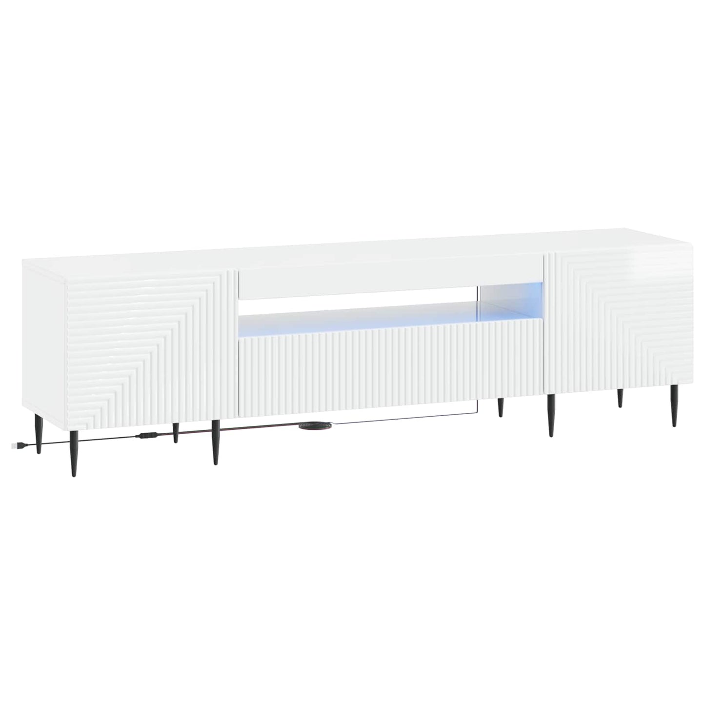 vidaXL LED TV Cabinet High Gloss White Engineered Wood