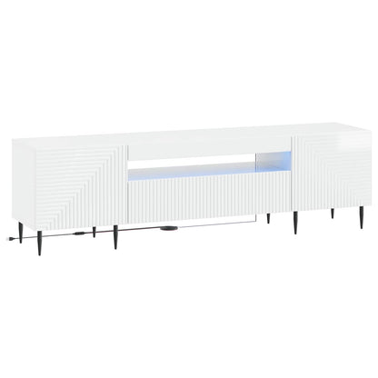 vidaXL LED TV Cabinet High Gloss White Engineered Wood