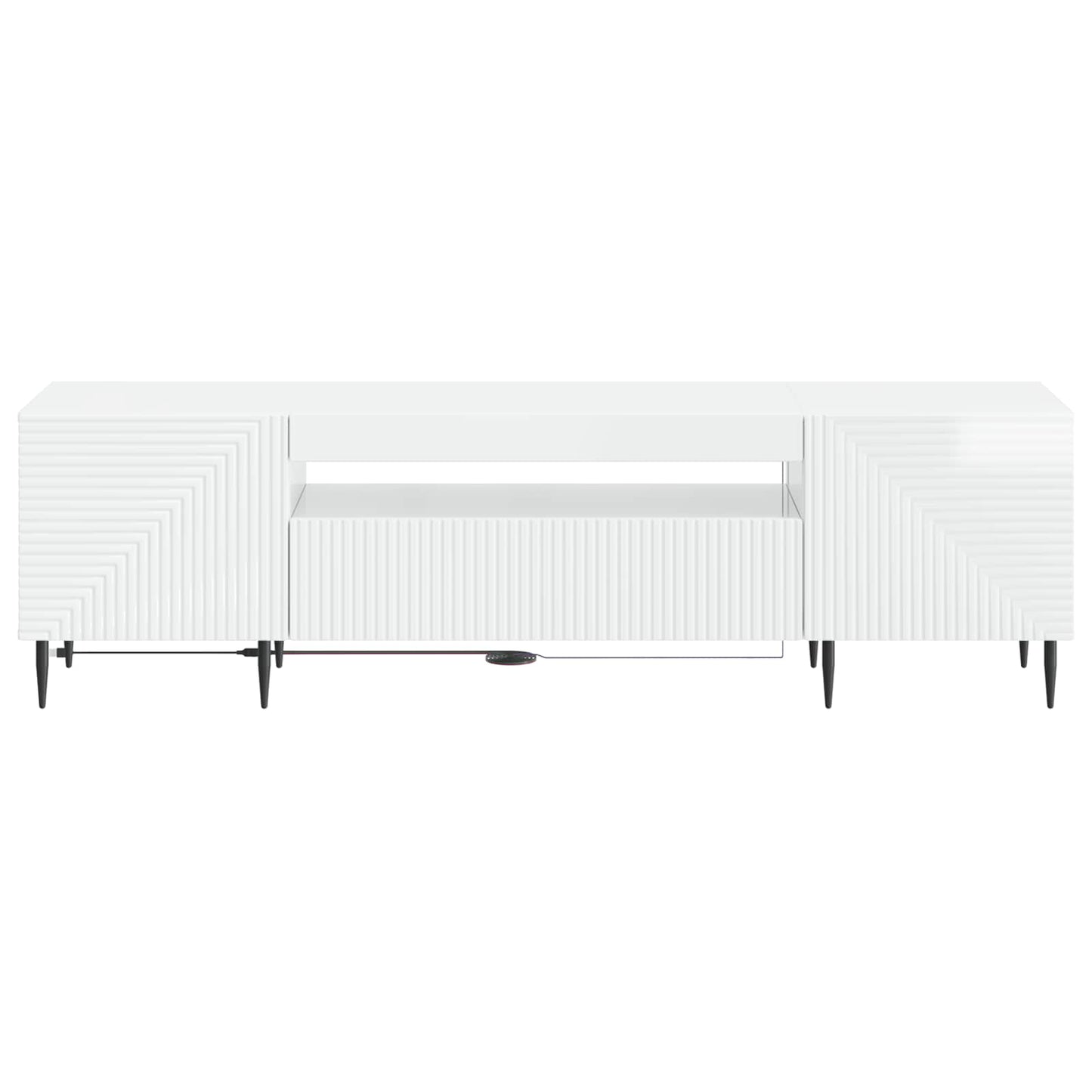 vidaXL LED TV Cabinet High Gloss White Engineered Wood