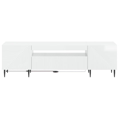 vidaXL LED TV Cabinet High Gloss White Engineered Wood