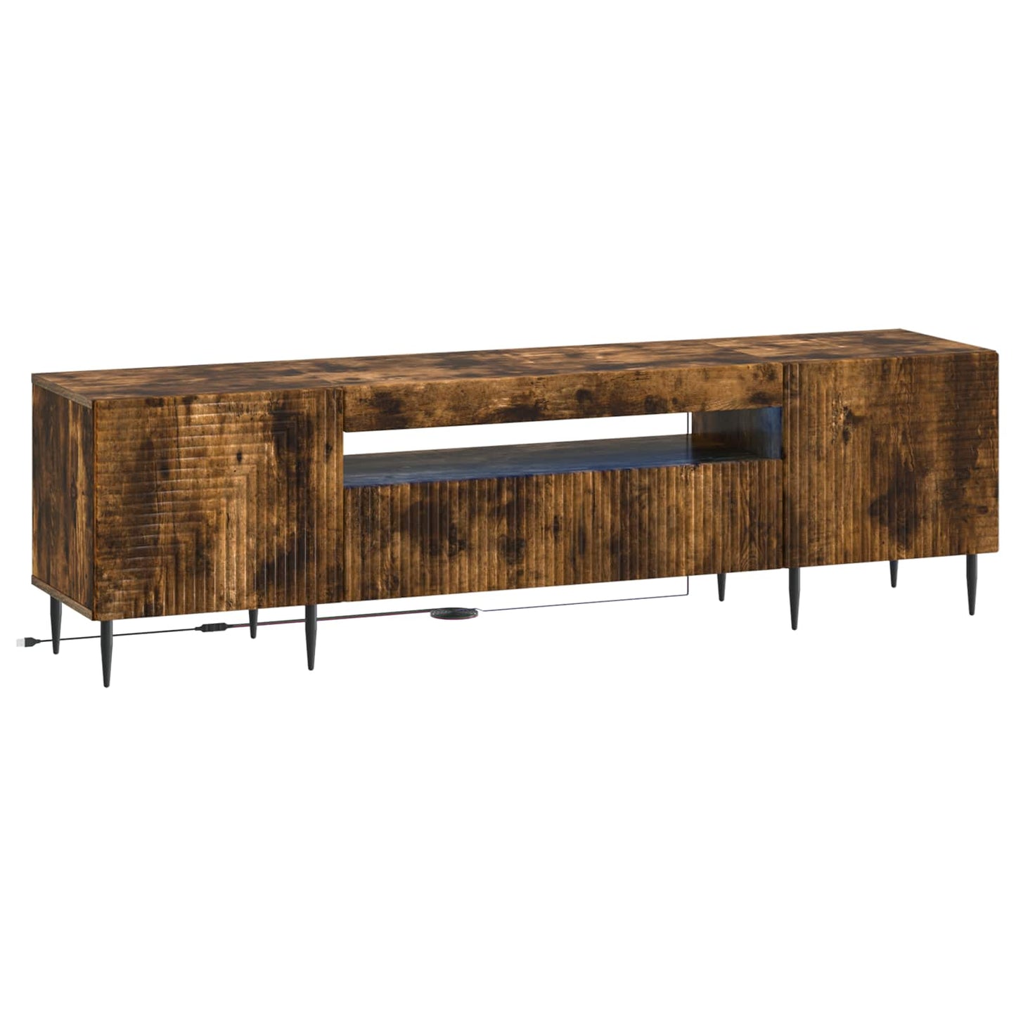 vidaXL LED TV Cabinet Smoked Oak Engineered Wood