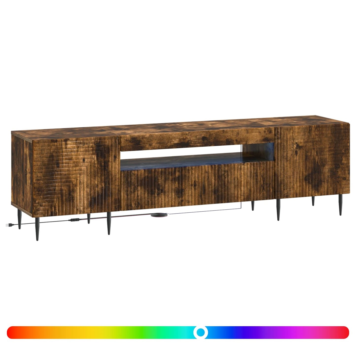 vidaXL LED TV Cabinet Smoked Oak Engineered Wood
