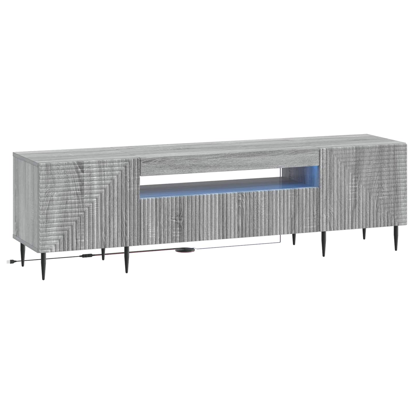 vidaXL LED TV Cabinet Grey Sonoma Engineered Wood