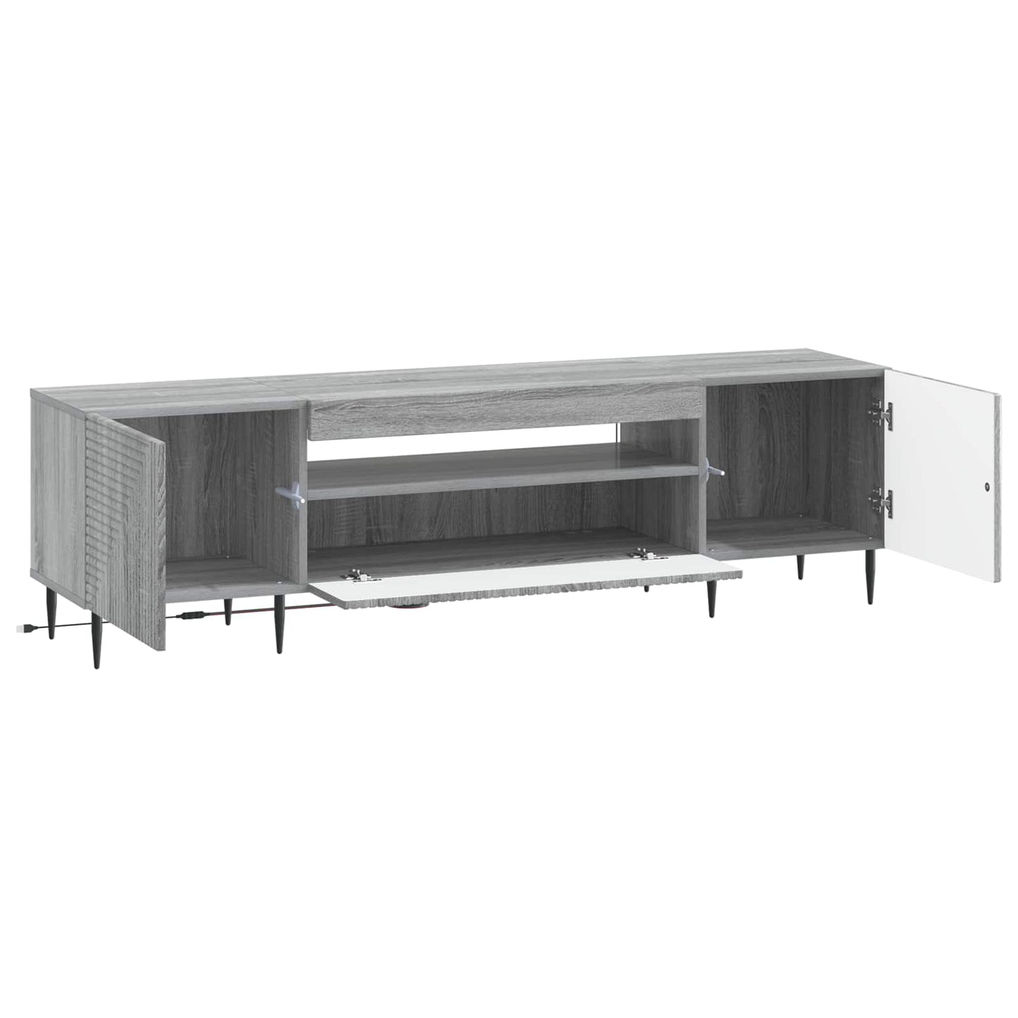 vidaXL LED TV Cabinet Grey Sonoma Engineered Wood