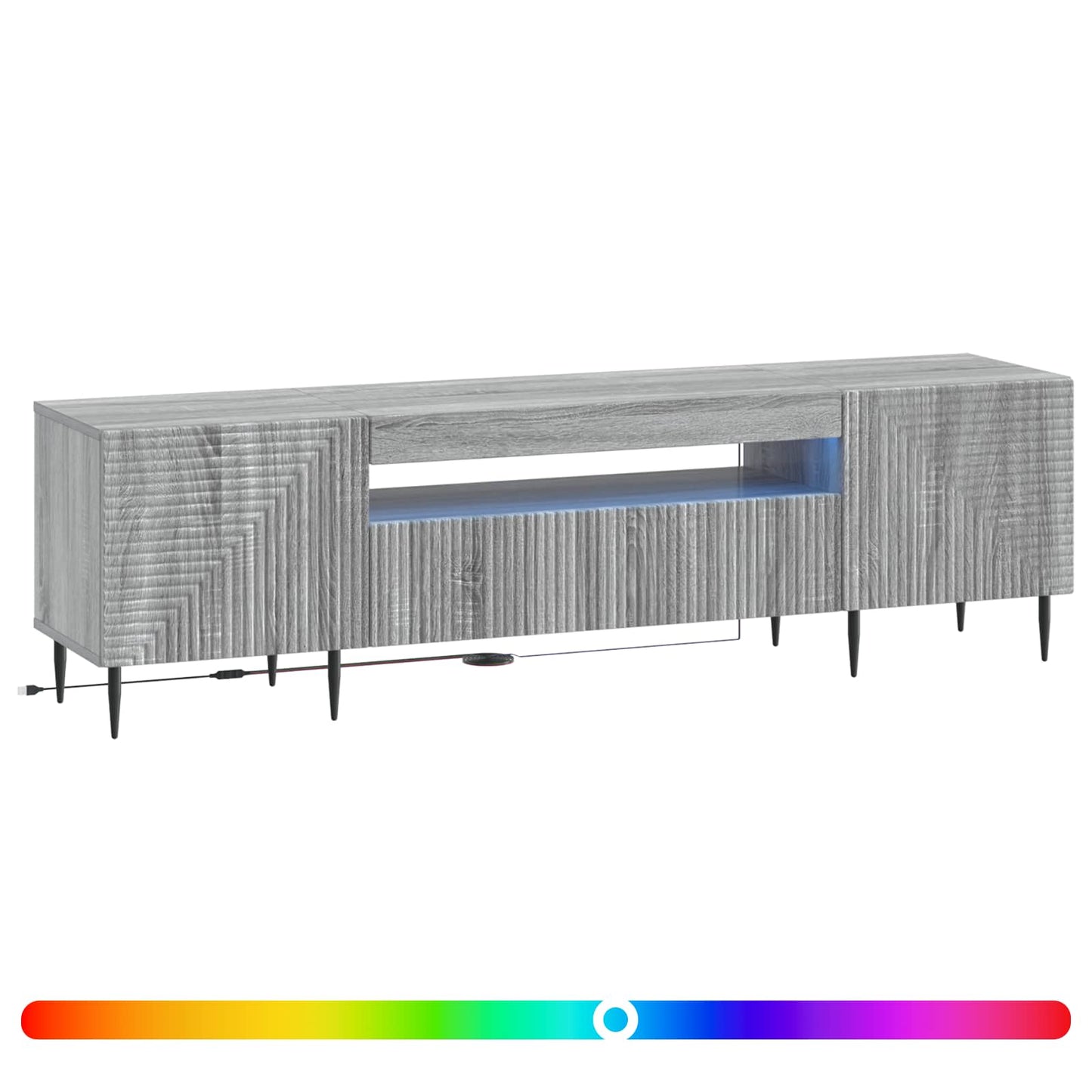 vidaXL LED TV Cabinet Grey Sonoma Engineered Wood