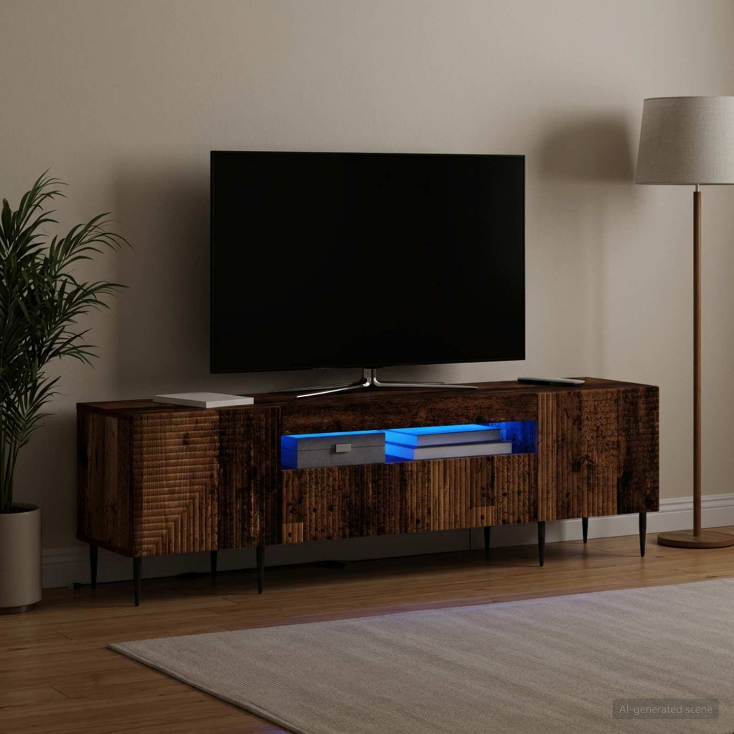 vidaXL LED TV Cabinet Old Wood Engineered Wood