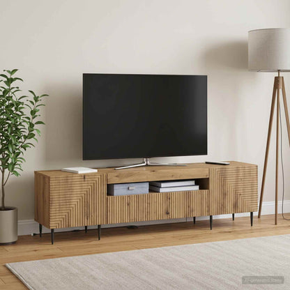 vidaXL LED TV Cabinet Artisan Oak Engineered Wood