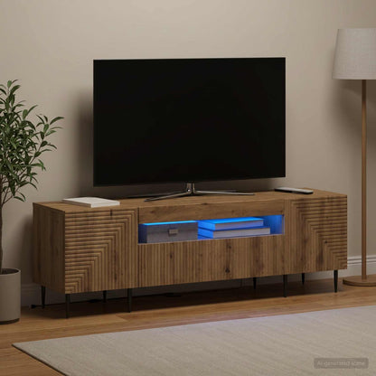 vidaXL LED TV Cabinet Artisan Oak Engineered Wood