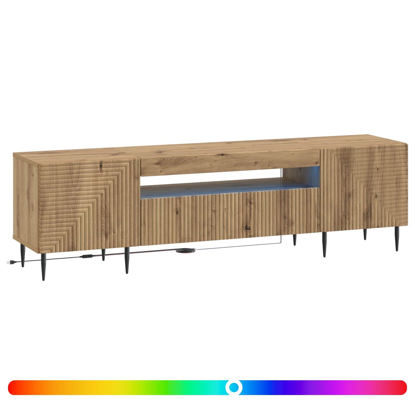 vidaXL LED TV Cabinet Artisan Oak Engineered Wood