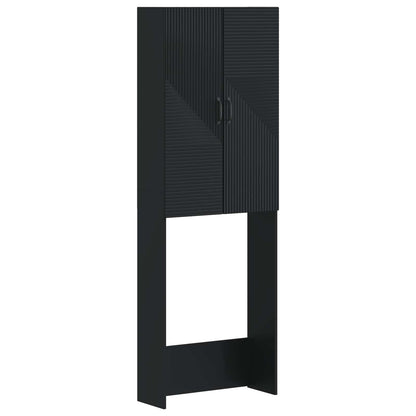 vidaXL Toilet Cabinet HAARLEM Black 66 x 25.5 x 190 cm Engineered Wood