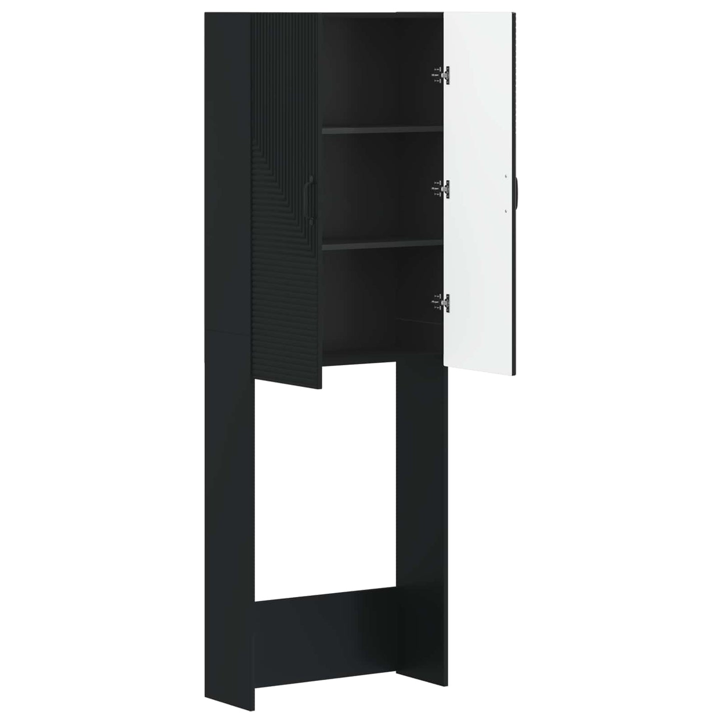 vidaXL Toilet Cabinet HAARLEM Black 66 x 25.5 x 190 cm Engineered Wood