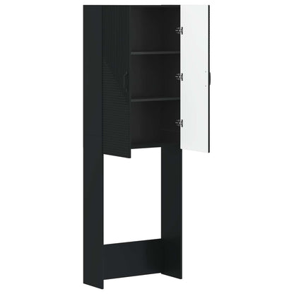 vidaXL Toilet Cabinet HAARLEM Black 66 x 25.5 x 190 cm Engineered Wood